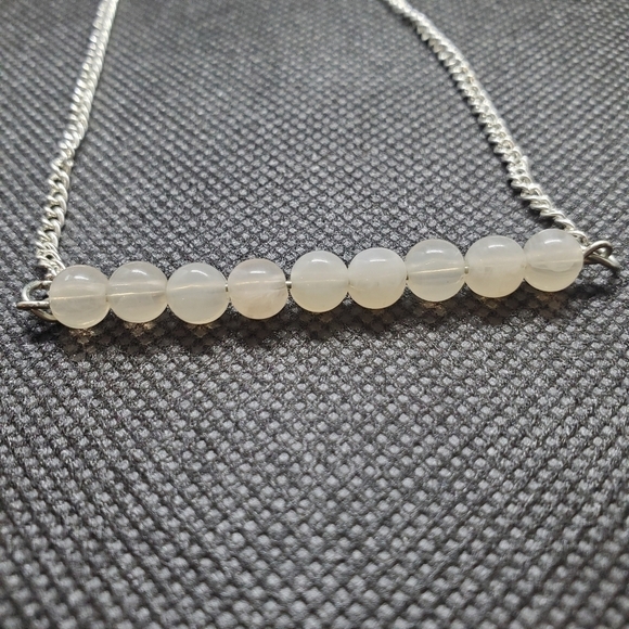 Rose Quartz Bead Bar Necklace - Picture 8 of 10